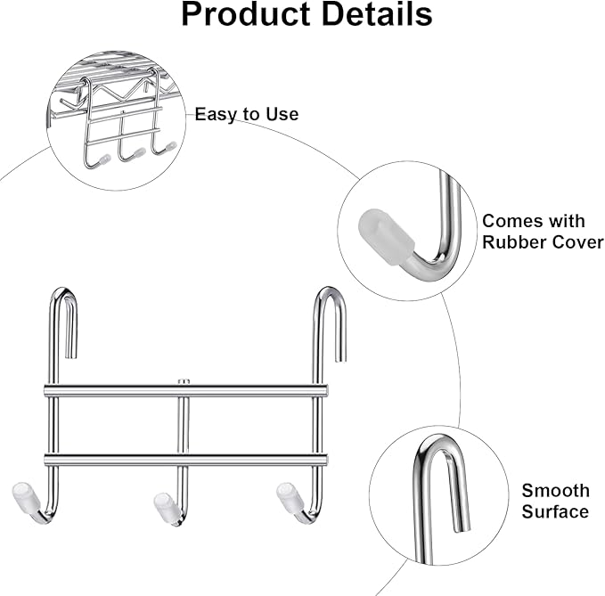 Hooks for Wire Shelving, Multi-Purpose Durable Hanging Wire Shelving Hooks with Rubber Cover for Wall Grid Panels (6 Pack)