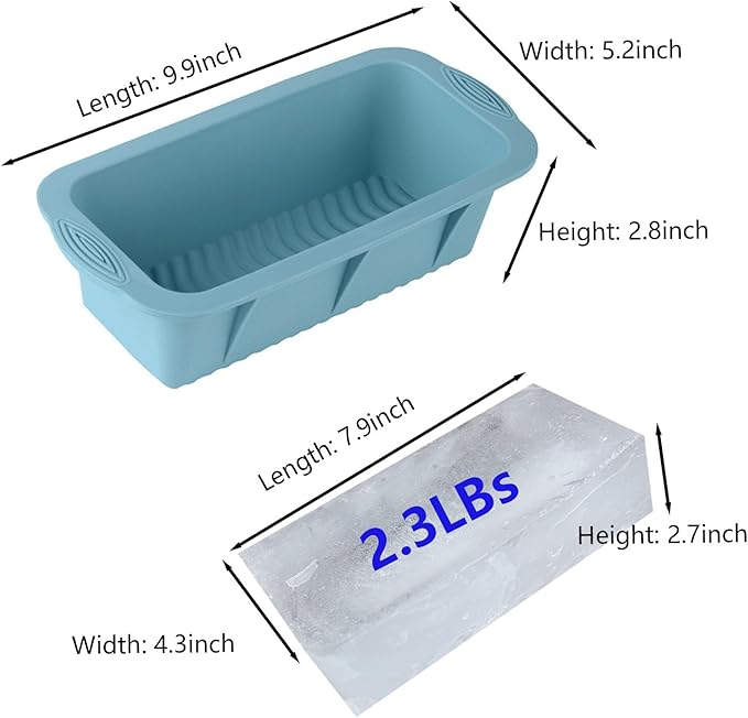 5Pcs Extra Large Ice Block Mold, Silicone Ice Block Molds for Ice Bath Tub, Big Ice Cube Molds for Ice Bath, Nordic Blue Ice Maker for Cold Plunge or Coolers, Ice Tray Accessories for Ice Bath Chiller