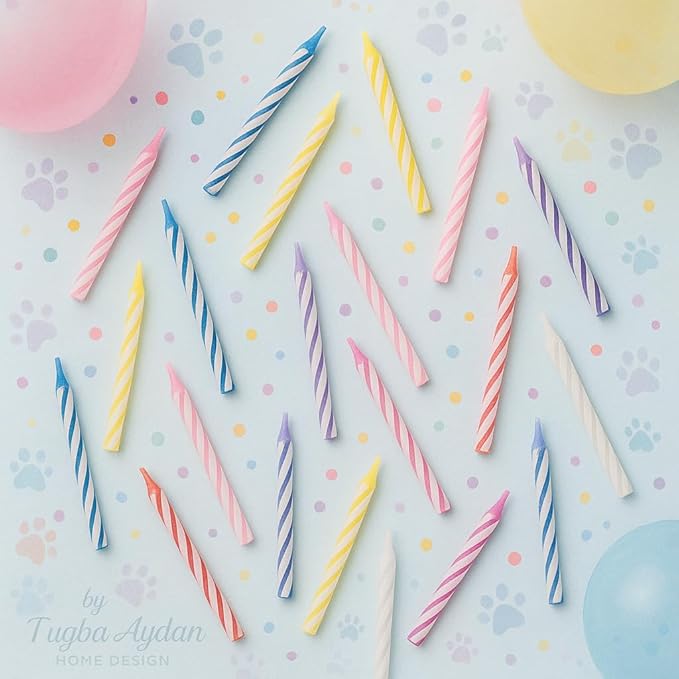 by Tugba Aydan - Birthday Candle - 72 Count Mix Color Birthday Candles for Cake, Cake Candle for Birthday, Party Small Candles