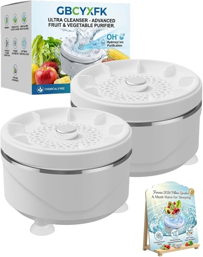 Best Ultrasonic Fruit Vegetables Cleaner Washing Machine Device Waterproof Fruit Veggie Washer Produce Purifier for Home Kitchen Use Wireless Portable Titanium Electrolysis Purification