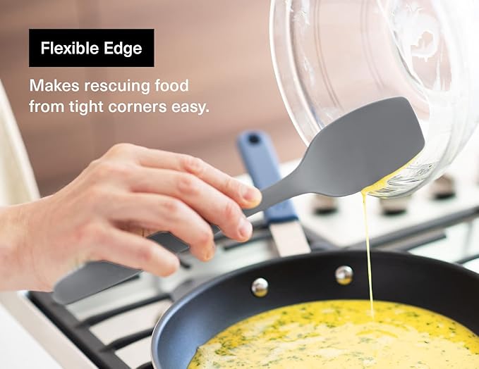 Misen Spoontula - Dishwasher Safe, Heat resistance, Nonstick Safe - Professional-Grade Versatile Kitchen Tool for Stirring, Spponging, Folding and Flipping - 4 Tools in One - Built to Last - Gray