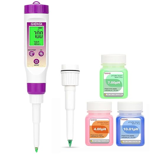 Digital pH Meter Food with Replaceable pH Probe Spear Tip pH Tester Electrode for Semi-Solid Samples