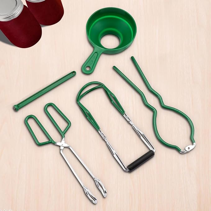 Fulgutonit Stainless Steel 21.5 QT Canning Pot with Rack & Lid, Canning Supplies Starter Kit and 6 Pieces Tools Set, Water Bath Canner for Beginner