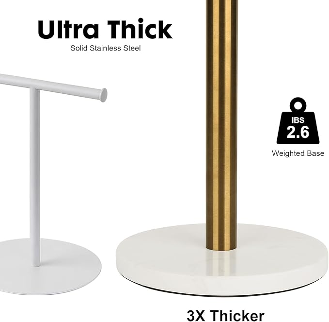 19 inch Brushed Gold Hand Towel Holder Stand,Hand Towel Bar Bathroom Vanity Countertop Towel Holder Free Standing,Towel Ring Hardware Accessories Towel Rack