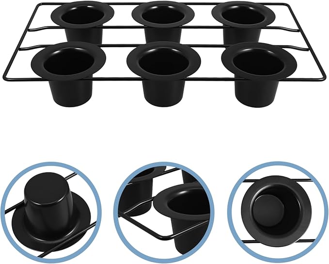 Cup Nonstick Muffin and Cupcake Baking Pan Deep Cup Popover Tin for Heavy-duty Carbon Steel with Elegant Black Finish for Home Kitchens and Events