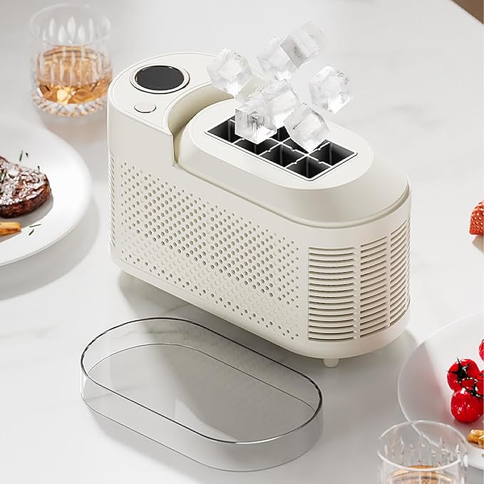 mini Ice Maker Machine Counter Top for Home, Portable Small Clear Ice Cube Maker, ce Ready in 10 Mins, Low Noise & Energy Saving, Easy to Clean (White #Name?)