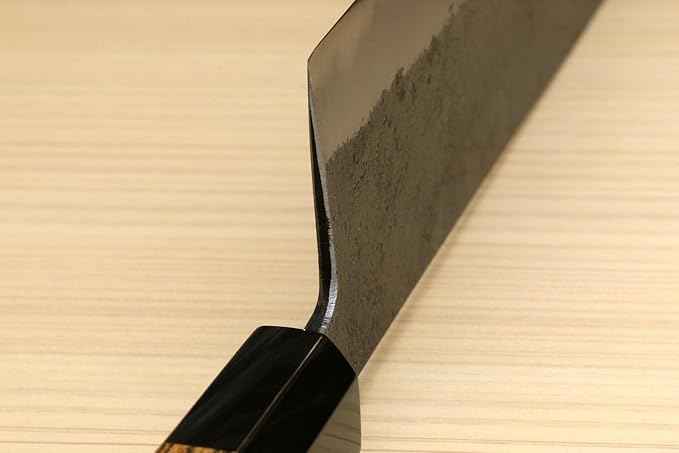 Yoshihiro Nashiji High Carbon White Steel #2 Japanese Nakiri Vegetable Knife with Cocobolo Wood Handle (6.5'' (165mm) & Saya)