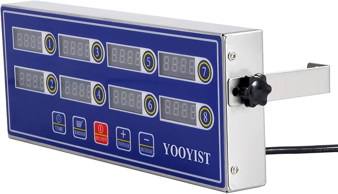 Professional Commercial 8 Channel Multiple Kitchen Timers Digital Calculagraph Programmable Loud for Restaurant Food Fryer Baking Cooking Stainless Steel Heavy Duty.