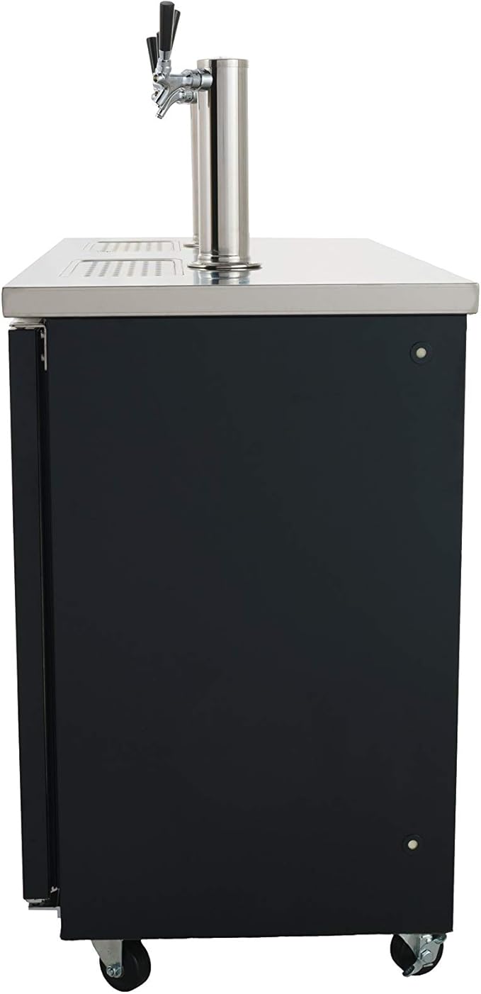 PEAKCOLD 2 Door, 4 Tap Commercial Beer Dispenser - Double Tower Keg Cooler - Kegerator; 60" W