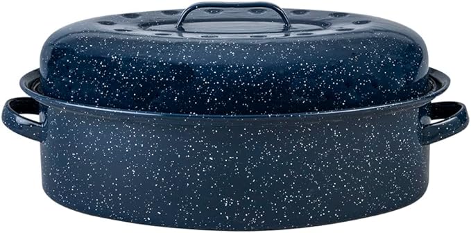 Granite Ware Limited Edition Large Covered Oval Roasting Pan, 18", Blue