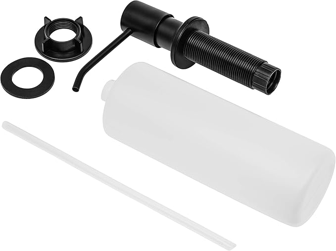 Soap Dispenser for Kitchen Sink (Black Matte), Built in Soap Dispenser, Stainless Steel Pump Replacement