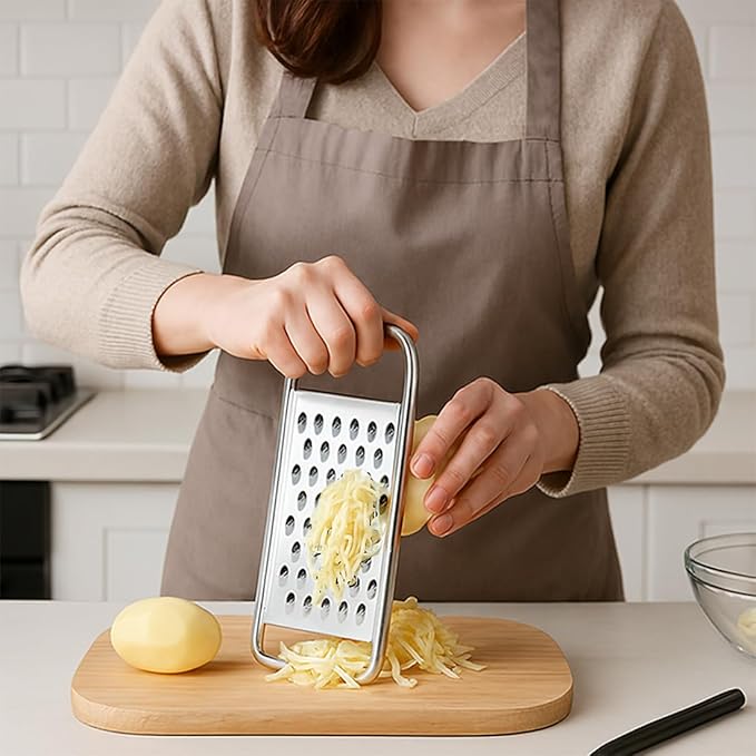 2 Pack Cheese Grater Handheld, Flat Coarse Stainless Steel Food Graters for Kitchen, Suitable for Potato, Vegetable, Butter, Parmesan Cheese