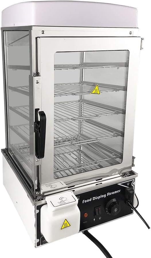500H Bun steamer, 5 layers Electric food bread steaming display machine, rounded-top design (500H)