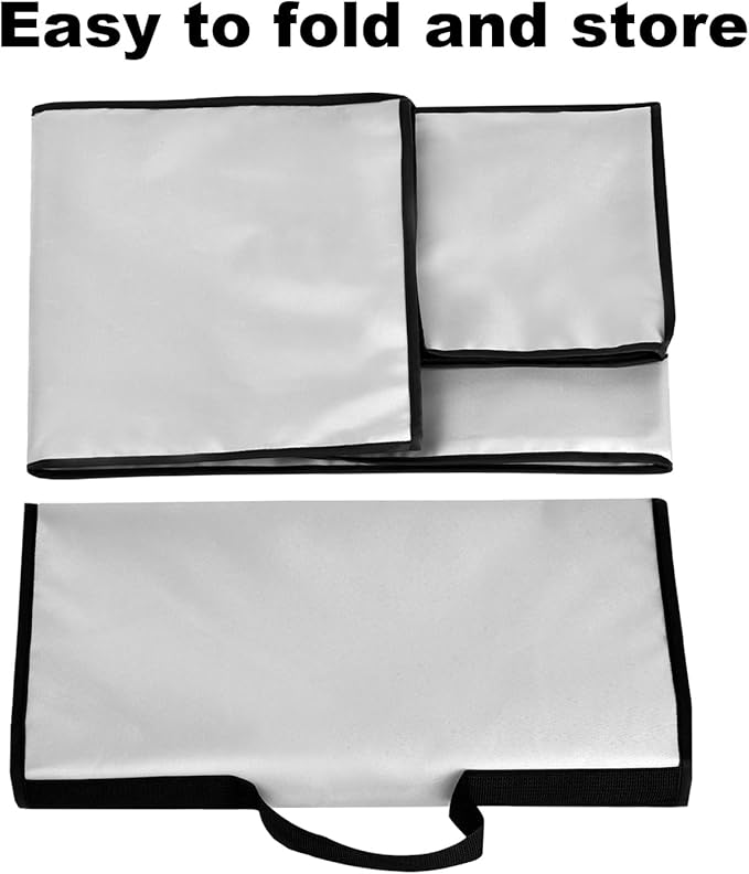 Electric Skillet Cover Electric Frying Pan Cover Heavy Duty Waterproof Heat-Resistant Nylon Covers Case for bella Make Take Oven Grill/for Crux Electric Skillet (Silver)