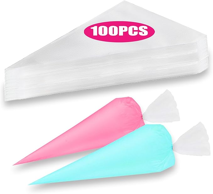 Piping Bags, Pastry Bags 16 Inch 100pcs, Disposable Icing Piping Pastry Bags For Cookie/Cake Decorating Supplies, Anti Burst And Non-Slip Thicken Cake Decorating Bags