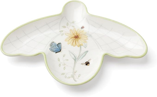 Lenox Home And Kitchen, Butterfly Meadow Beehive Spoon Rest, Porcelain Material, Dishwasher Safe, Kitchen Decor, Coffee Bar Accessories, Butterfly And Flowers Design, Home Accessories (White, 1 Piece)