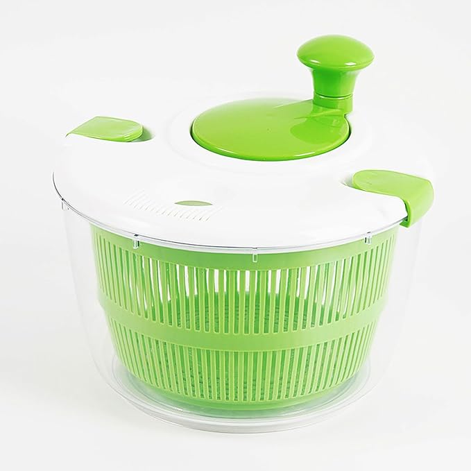 6L stainless steel salad dehydrator, fruit washer, lettuce dehydrators, suitable for home fruit washer and pasta dehydrator, kitchen essential tool (Green)