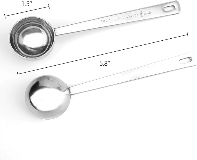 Hedume 9 Pack Coffee Scoop, 304 Stainless Steel Coffee Measuring Scoop 1 Tablespoon, Long Handle Spoon for Coffee, Milk Powder, Fruit Powder