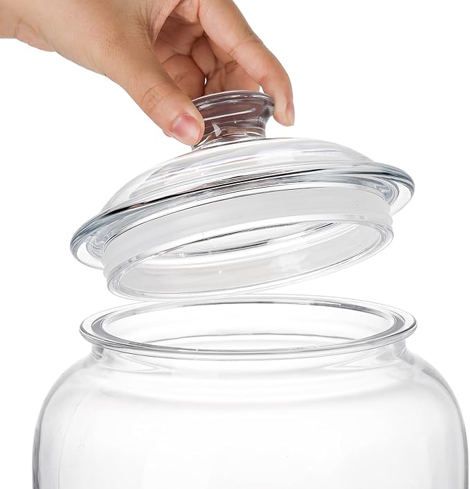 Goaste 135oz Acrylic Cookie Jar with Lid, Airtight Candy Jar Unbreakable, Clear Plastic Apothecary Jar with Silicone Sealing Ring for Dog Treats, Snack, Nuts, Chocolate, Sugar, Herbs, Spices, Cereals