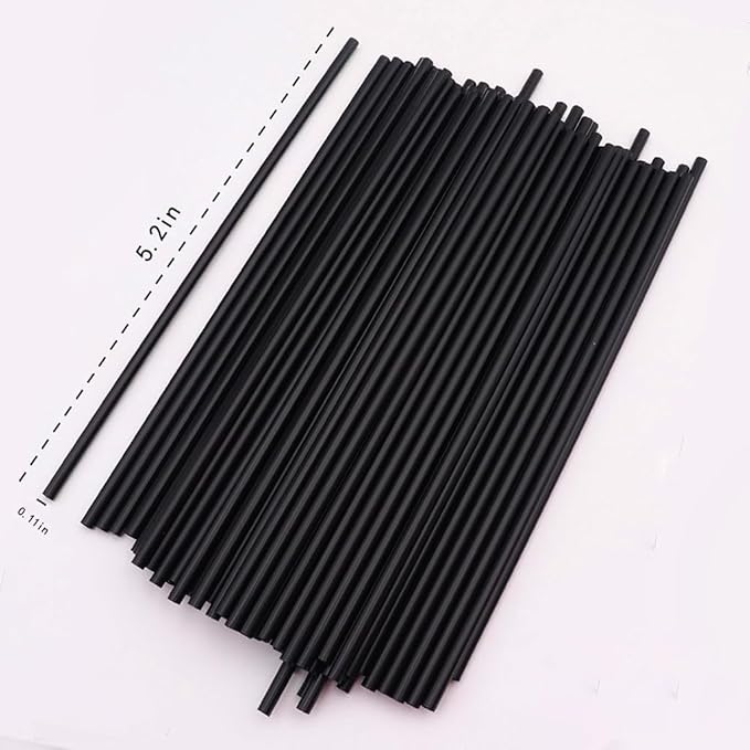 Coffee Stirrers Sticks, 400 Cocktail Bar Straws for Drinks - Drink Stirrers - Short Coffee Stir Straws - Black Mini Bar Cocktail