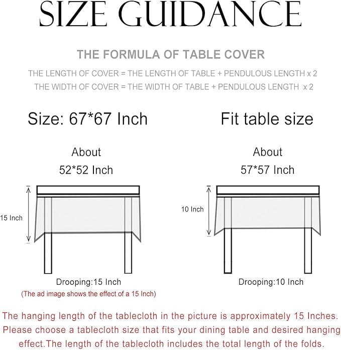 patdrea Designer Vintage Linen Small Square Tablecloth,French Anti-Wrinkle Durable Floral Table Cloth,Colorful Table Cover for Kitchen Dining,Parties,Christmas,Thanksgiving,Party,67"x67"-Puno