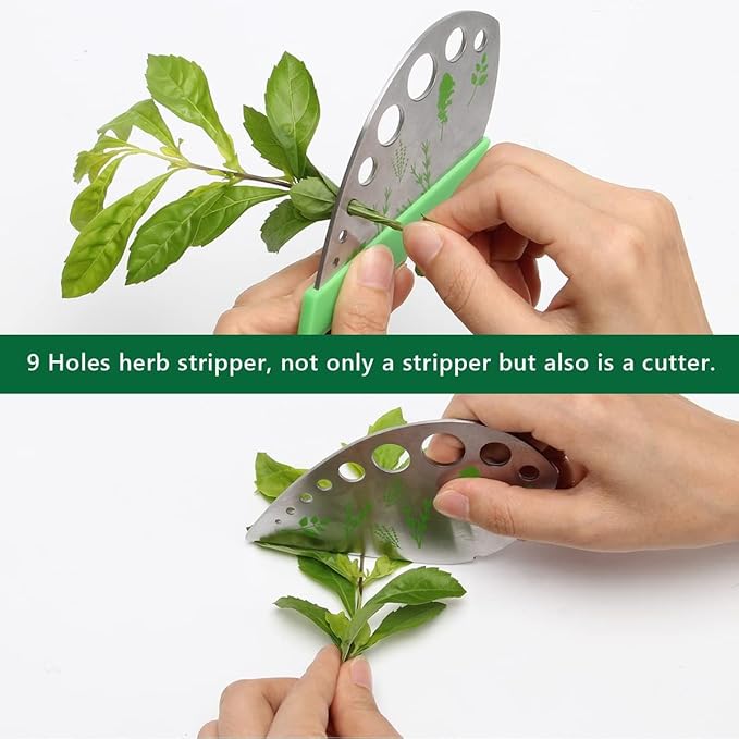 Luxiv Stainless Steel Scissors with Herb Stripper, 5-Blade Set and Cleaning Comb (Black)