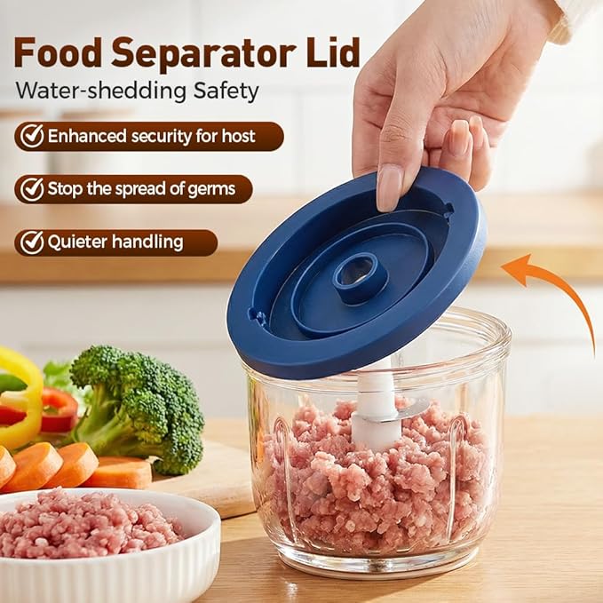 2026 New Electric Garlic Chopper,Vegetable Food Chopper,Mini Food Processor,Portable Rechargeable Cordless Chopper for Onion,Chili,Ginger,Nuts,Meat & Fruits 350ml (Blue)