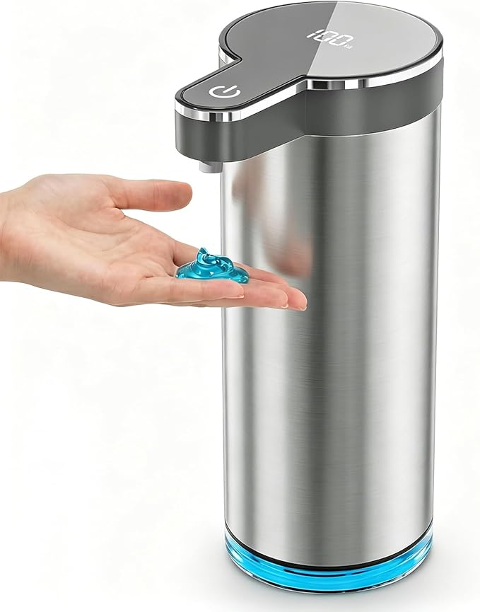 Automatic Liquid Soap Dispenser, 12oz Rechargeable Touchless Soap Dispenser, 4 Levels Adjustable Infrared Sensor Dish Soap Dispenser for Bathroom,Kitchen,Hotel