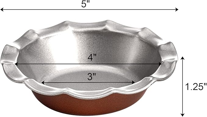 Tosnail 6 Pack 5" Mini Fluted Tart Pan, Pie Pan, Small Pie Tart Mold, Nonstick Quiche Pan for Baking