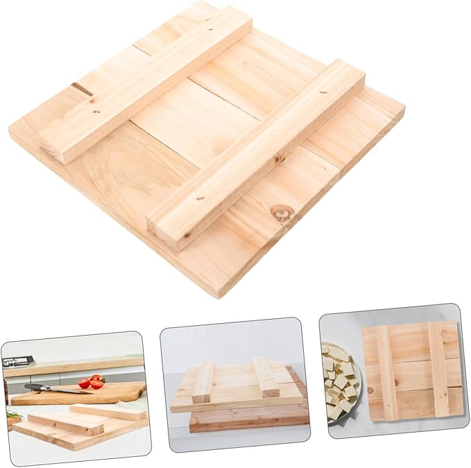 KICHOUSE Wooden Tofu Press Tofu Maker Wooden Cheese Making Molds Wood Press Board