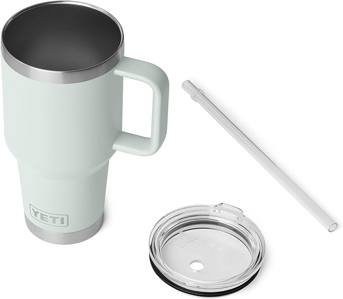 YETI Rambler 35 oz Straw Mug 2.0 - Double-Wall Vacuum Insulation for Cold Beverages – Dishwasher Safe – Cupholder Compatible – Reusable Straw – Comfortable Grip Handle – Travel Mug - Ridgeline