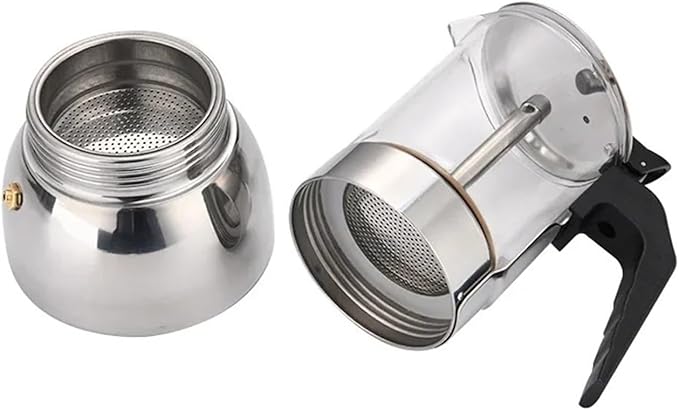 Espresso Maker Stainless Steel Italian Manual Coffee Machine Maker Moka Pot Multifunctional Portable Hand Brew Coffee Pot(1pcs 200ml)