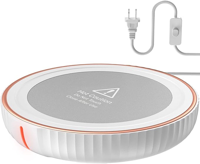 HouseGem Large Candle Warmer Plate - Coffee Cup Mug Warmer for Desk, Candle Melter, Electric Mug Heater for Beverages, Milk & Tea, Coffee Accessories Ideal Gifts Keep Cup Warm (White)