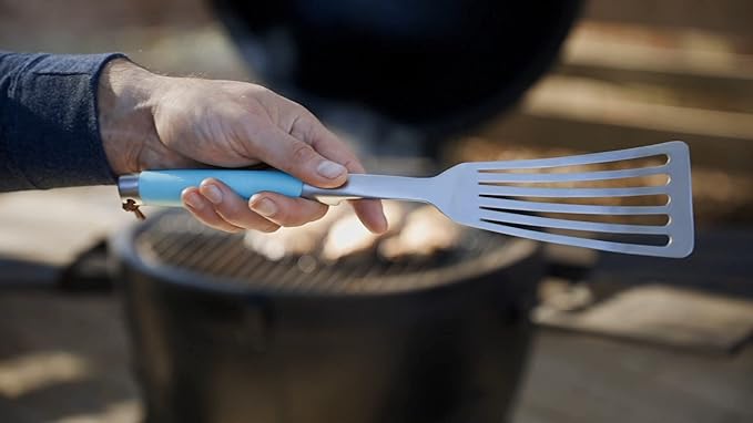 Toadfish 14.5'' Ultimate Nonstick Fish Spatula, Stainless Steel Metal Spatula, Slotted Turner Perfect for Cooking Seafood on the Grill or Kitchen