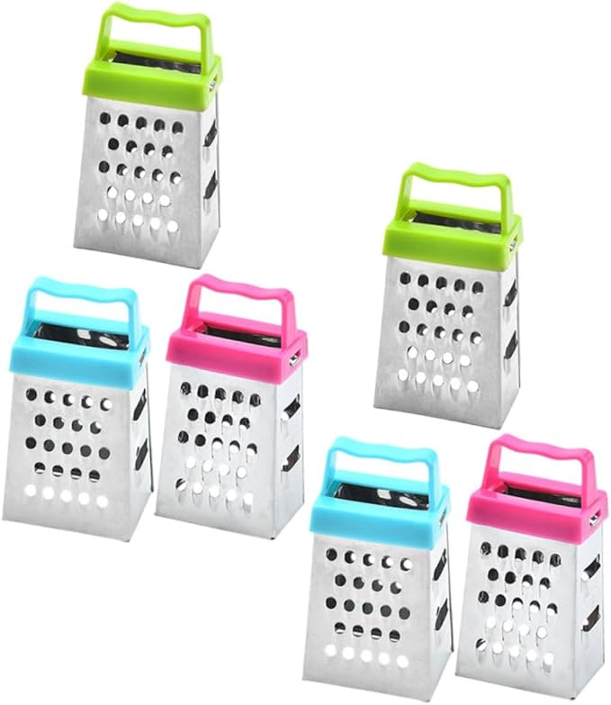 PRETYZOOM 12pcs Mini Cheese Grater Box Stainless Steel Handheld Fruit Vegetable Slicer Easy to Use and Clean Multi-functional Kitchen Tool