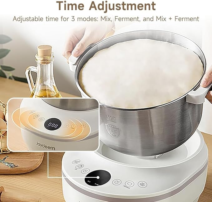Joydeem Electric Dough Maker with Dual Seasonal Fermentation Function, 3.7Qt Dough Mixer Machine, Perfect for Bread Pizza Roti Dumpling Dough & Sourdough, HMJ-A351
