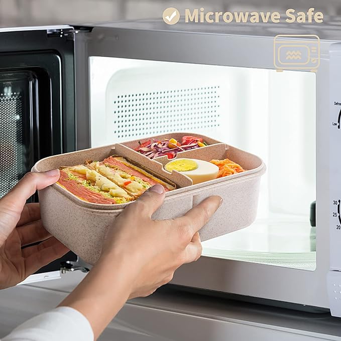 MISS BIG® Bento Box,Bento Box Adult,Lunch Box,Leak Proof Lunch Containers,No BPAs and No Chemical Dyes Bento Lunch Box,Dishwasher and Microwave Safe Lunch Containers for Adults(1900ml White)