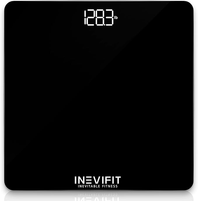 INEVIFIT Bathroom Scale, Highly Accurate Digital Bathroom Body Scale, Measures Weight up to 400 lbs. Includes Batteries