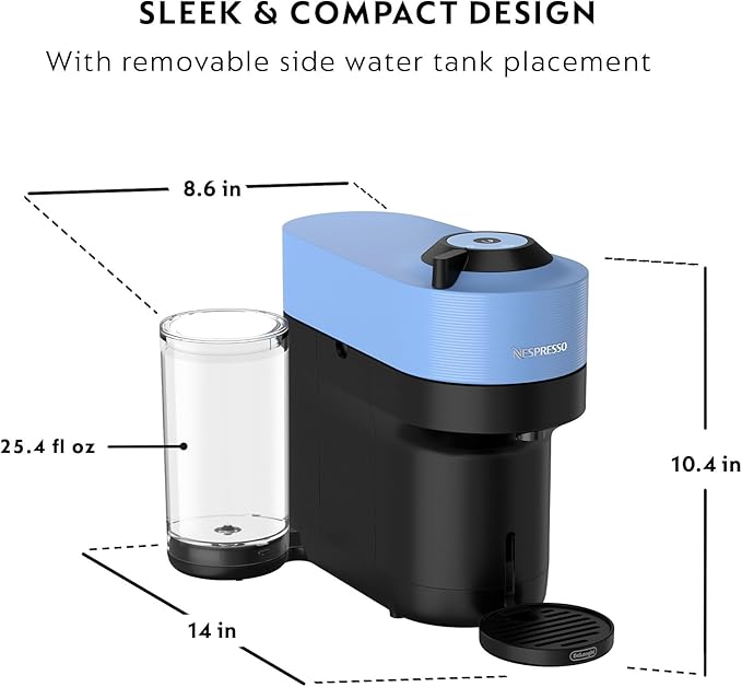 Nespresso Vertuo Pop+ Coffee and Espresso Machine by De'Longhi, Pacific Blue Descaling Kit