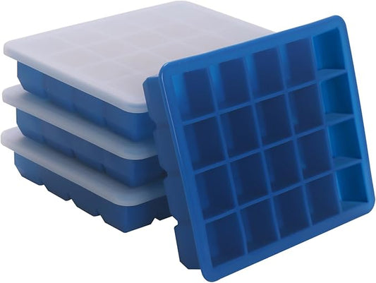 1 Tbsp Silicone Freezer Molds - Perfect for Storing Garlic, Herbs, Ginger, Pesto, Tomato Paste, Lemon Juice,Vegetable Purees,Purees and More - Silicone Food Freezer Tray(Blue 4 Pack)