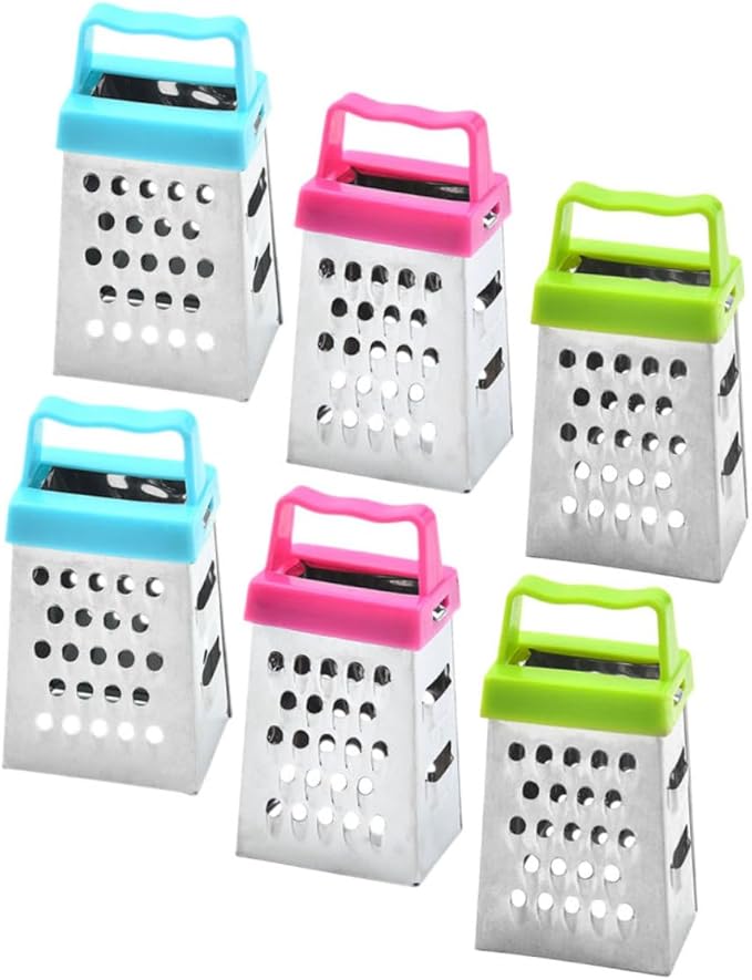 PRETYZOOM 24pcs Mini Cheese Grater Stainless Steel Grater Garlic Slicer Handheld Fruit Vegetable Cutter Easy Clean