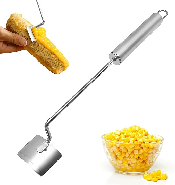 Corn Peeler for Corn On the Cob, NEW Long Handle Stainless Steel Corn Stripping Tool,Corn Cob Stripper Tool,Corn Peeler for Home Kitchen & Outdoor Dining (1PCS)
