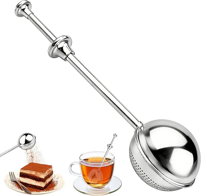 Tea Ball Tea Infuser for Loose Leaf Tea, Stainless Steel Tea Strainers Loose Leaf Tea Steeper with Retractable Long Handle, Fine Mesh Tea Diffusers Filters Reusable Tea Accessories for Tea Lovers