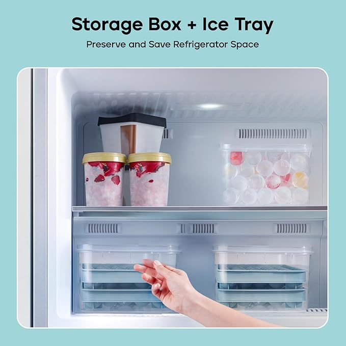 Ice Cube Trays with Lid and Bin, 1.0 IN Small Round Ice Cube Mold for Freezer - Easy Release Stackable Ice Ball Maker for Cocktail, Whiskey and Drinks,BPA-Free(1.0in/70 balls&box)
