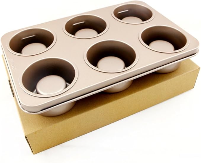 Ruilogod Casa-J Bakeware Popover Pans 6 Cup Nonstick Stainless Steel Champagne (id: aba 30a 392 3bc a99