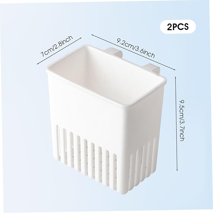 2PCS Utensil Drying Rack Hollow-Out Plastic Silverware Drying Basket with Hooks Utensil Caddy for Spoon Knife and Fork