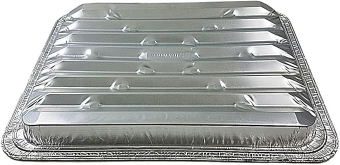 PACTOGO Disposable Aluminum Foil Broiler Pan for Oven - Durable Broiling Drip Trays with Ribbed Bottom Surface for BBQ Grill-Like Texture - 13x9 Inch Pans - REF# 333 (Pack of 25)