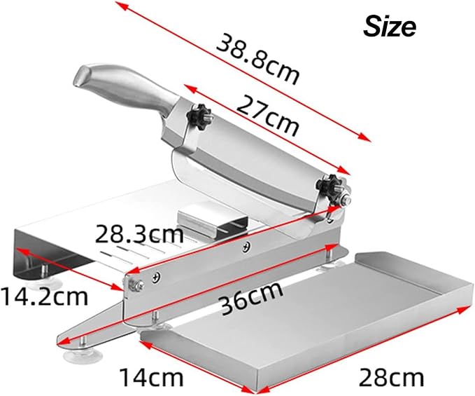 Manual Frozen Meat Slicer, Stainless Steel Meat Cutter Beef Mutton Roll Bacon Nougat for Home Cooking of Shabu Shabu Hotpot Korean BBQ
