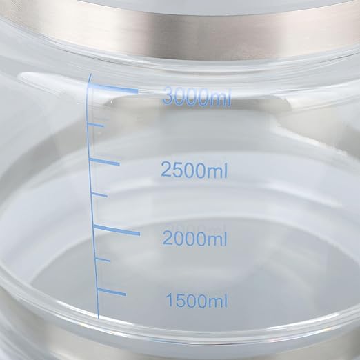 4L Glass Distiller Water Container, Pure Water Collection Bottle Replacement for Countertop Distillers, Easy Clean Wide Mouth Design
