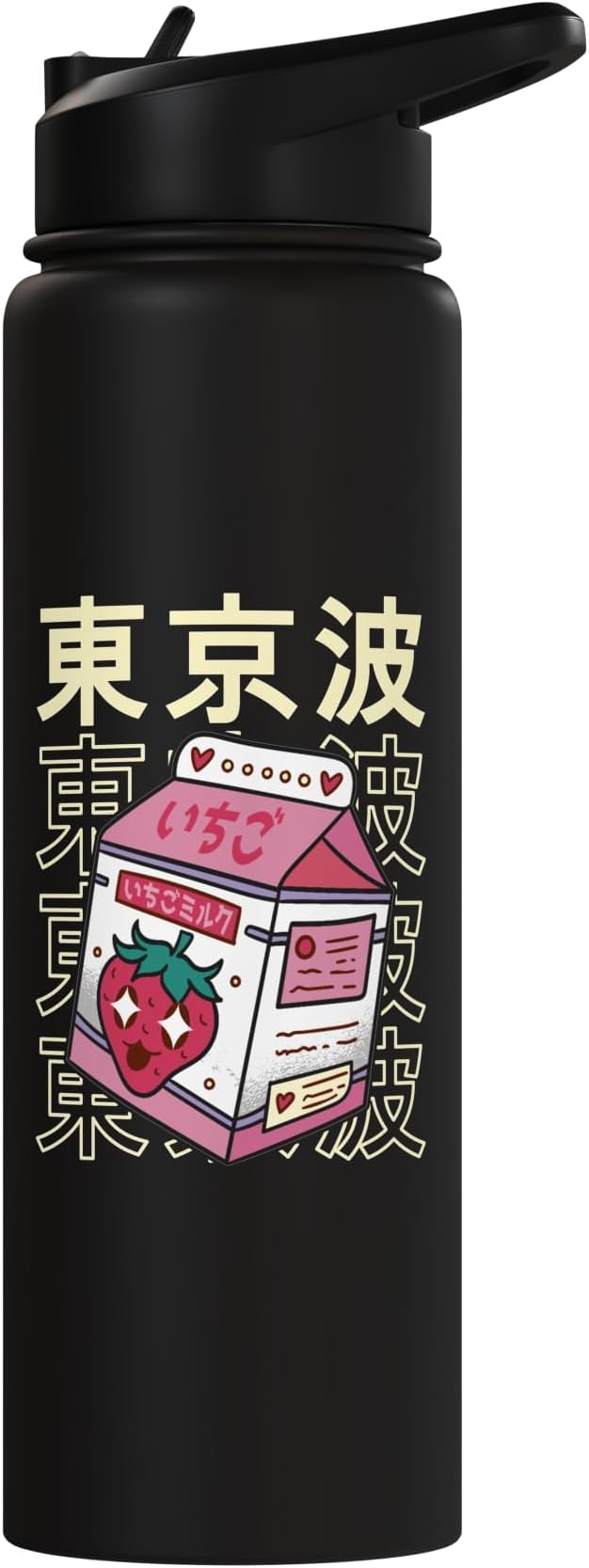 Japanese Strawberry Milk Carton Kawaii Aesthetic Anime Stainless Steel Insulated Water Bottle